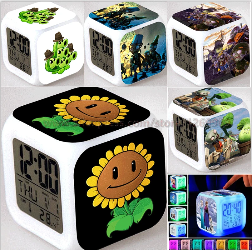 Xmas Game Plants Vs. Zombies Peripheral Alarm Clock Led Digital Clock
