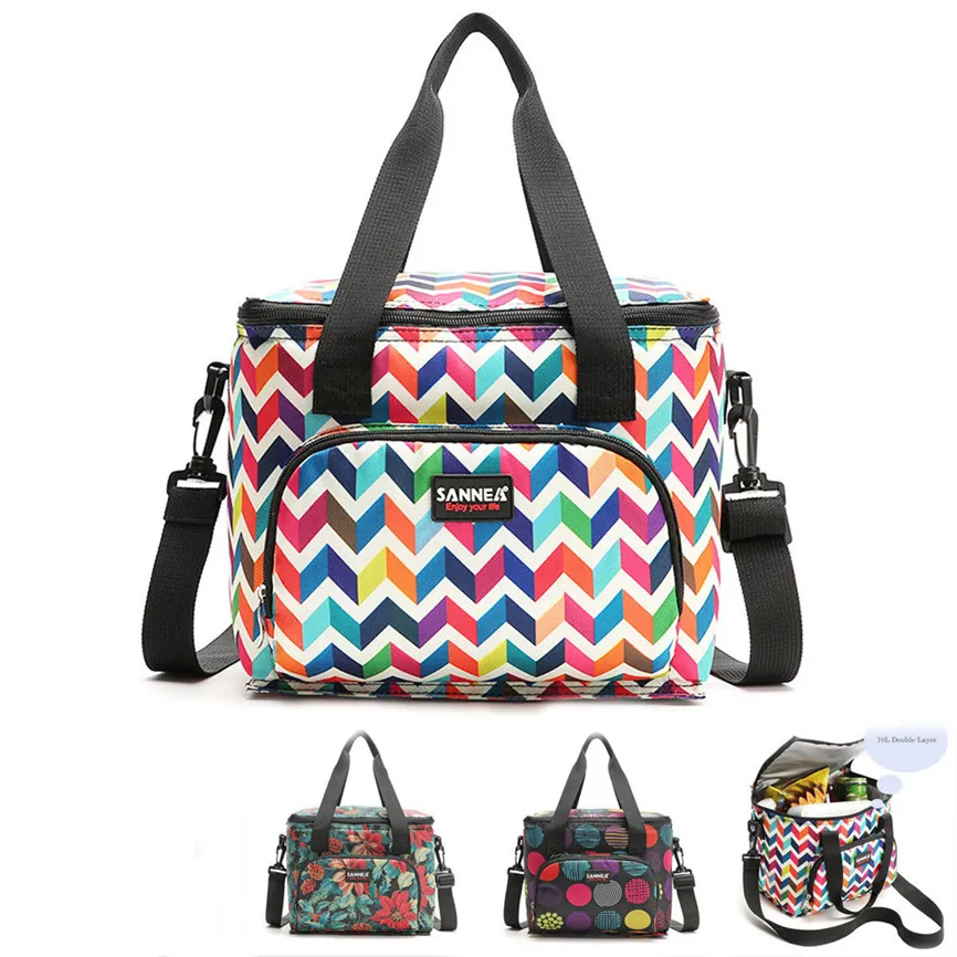 

10L Insulated Cooler Lunch Bag Camping Picnic Box Shoulder Thermal Double Layer 26*14*23cm Oct#2