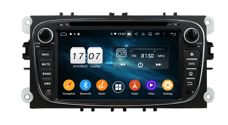 Discount HD 1024*600 touch screen car autoradio gps for ford FOCUS Mondeo S-MAX C-MAX with android 9.0 octa core 4+64G audio stereo 4