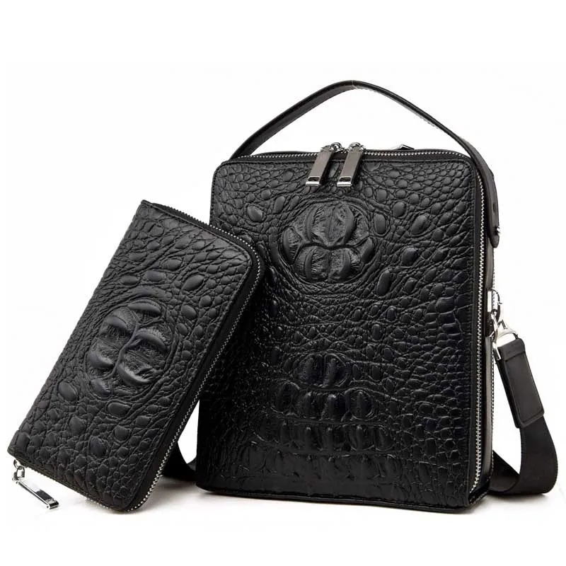 

Men's PU2018 New High Quality Business Casual Shoulder Bag Crocodile Pattern Zipper Design Style Messenger Bag Fashion Hot