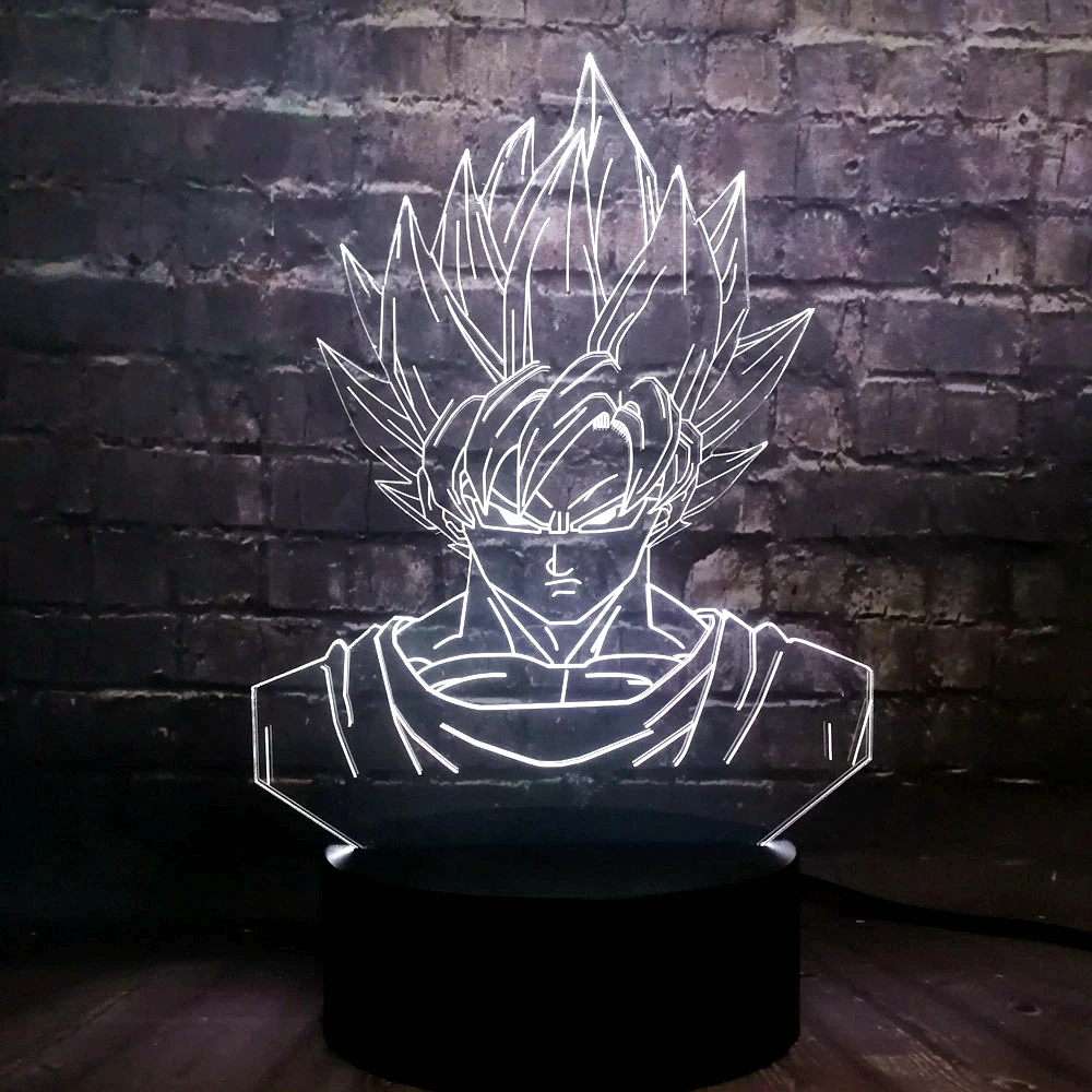 Супергерой Dragon Ball Сон Гоку 3D лампа Led ночник RGB подарки лампы на день рождения Мультяшные лампы фигурки детей игрушки