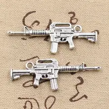 10 Uds encantos máquina pistola de ataque Rifle 45x16mm antiguo hacer colgantes fit, Vintage TibetanBronze, DIY pulsera collar