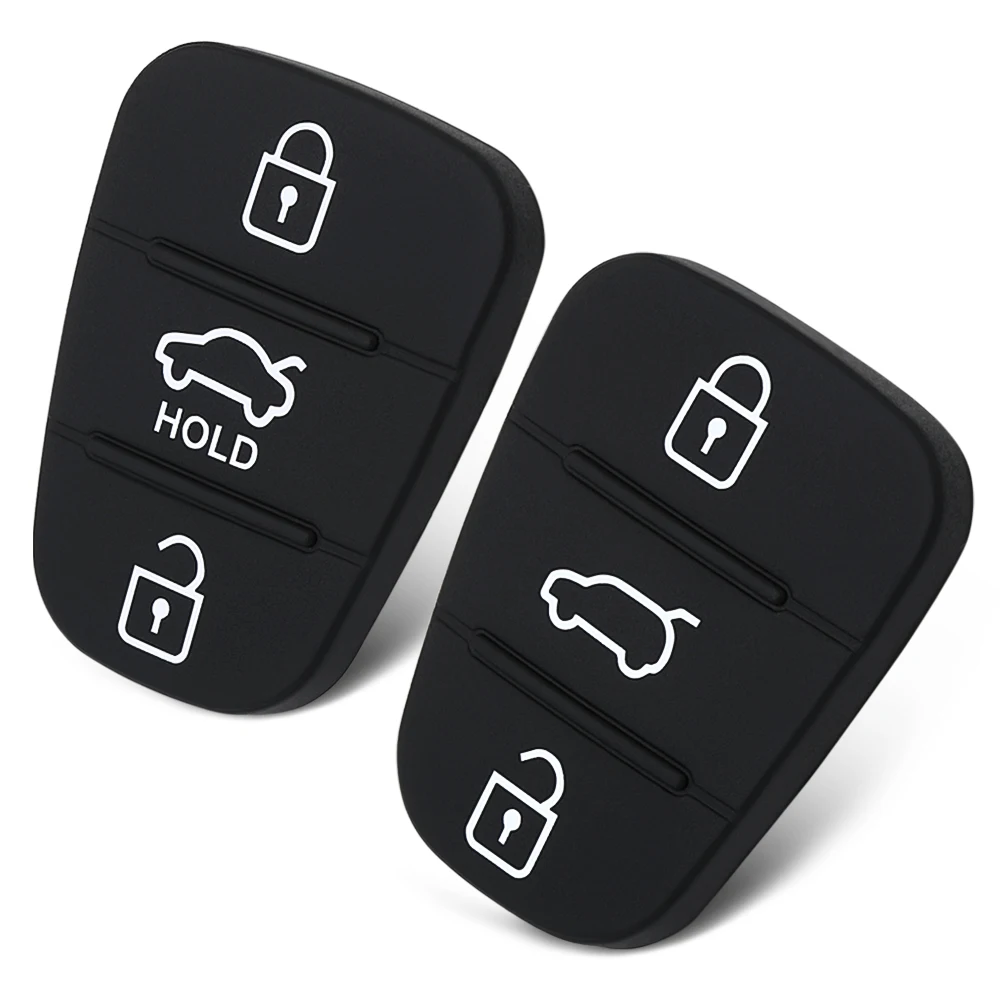 

3 Buttons Rubber Pad Key Shell For Hyundai I30 IX35 For Kia K2 K5 RIO New Replacement Flip Remote Car Key Fob Case Cover