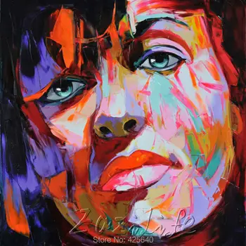 

Palette knife painting portrait Palette knife Face Oil painting Impasto figure on canvas Hand painted Francoise Nielly 40