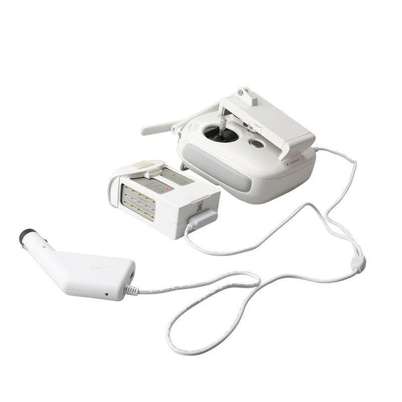 3 in 1 Intelligent Car Charger Parallel Rapid Battery Remote control for DJI Phantom 4 4PRO PRO+ Charging White | Электроника