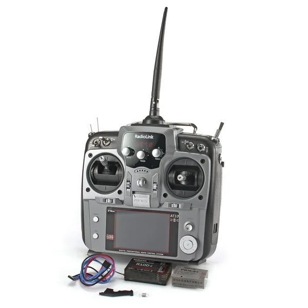 Радиолинк AT10 II Режим 2 RC передатчик 2,4G 10CH система дистанционного управления с R12DS приемником для RC самолета вертолета - Цвет: Grey MODEL 2