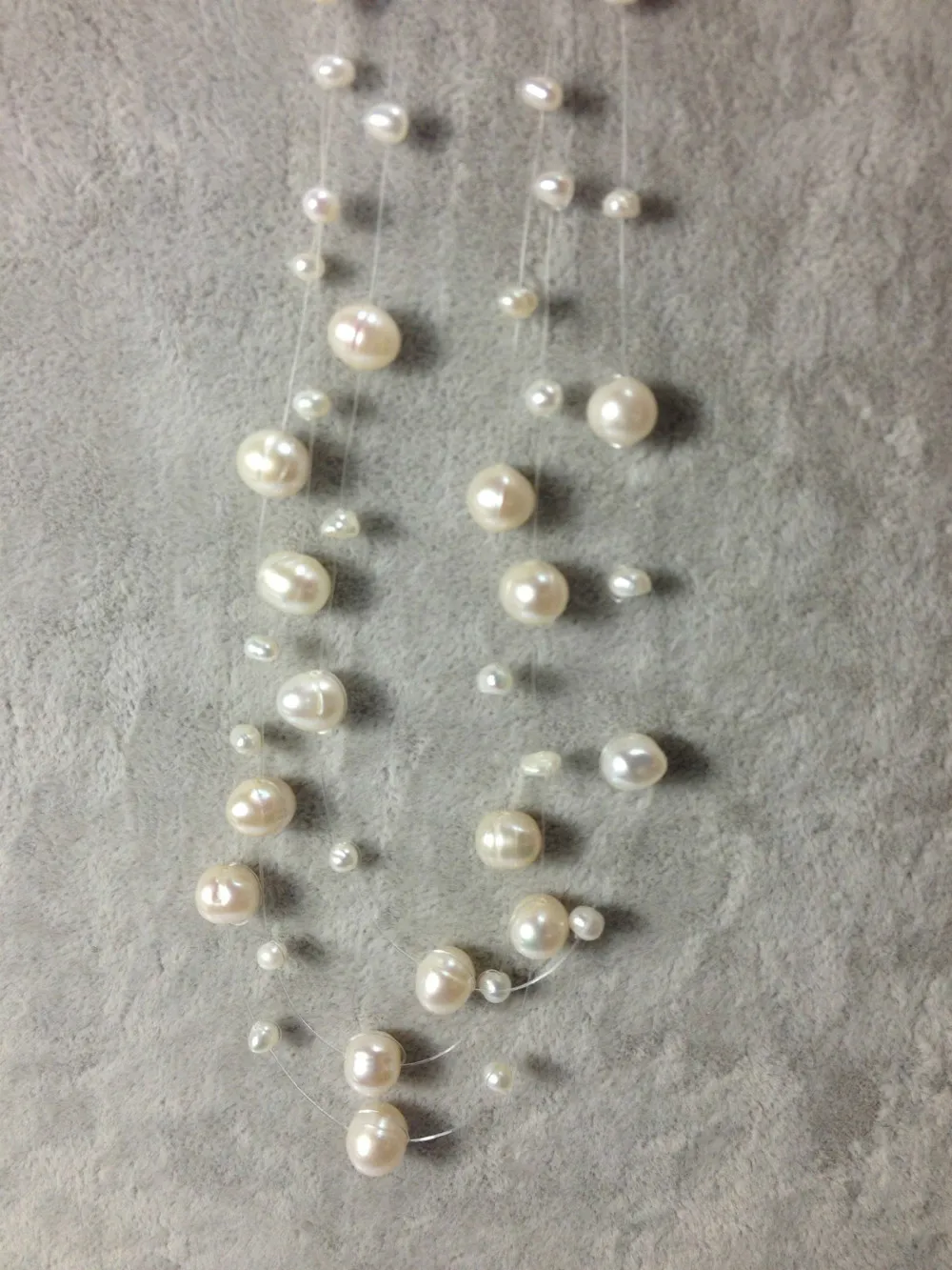 Floating Pearl Necklace Natural Freshwater pearl Necklace Real Pearls