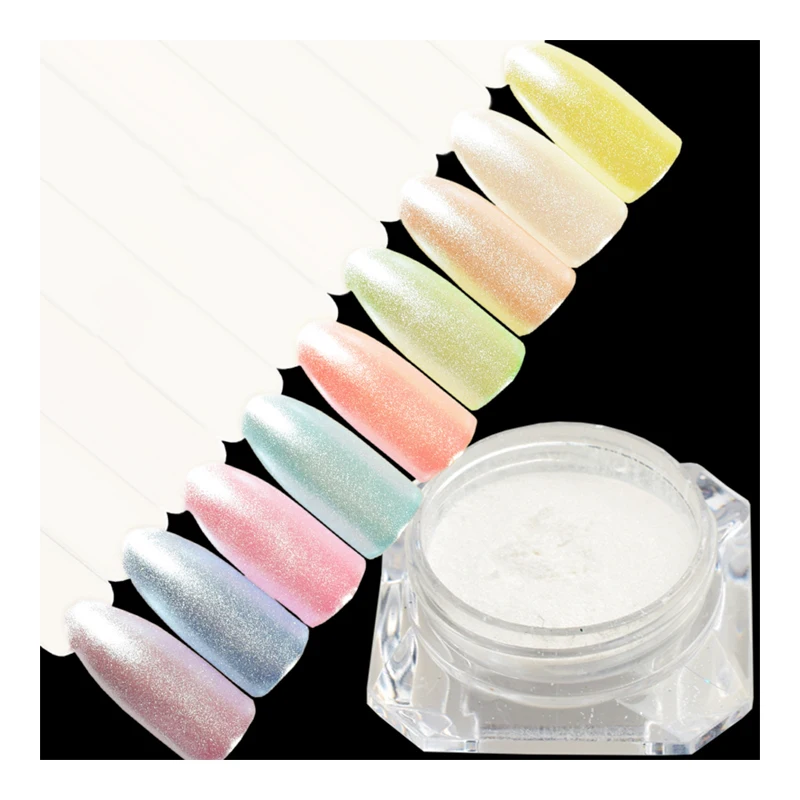 

1PCS White Diamond Pearl Nail Art Glitter Powder Shinning Pigment Shell Mermaid Dust Decoration Manicure Polish DIY Tip JIM01-09