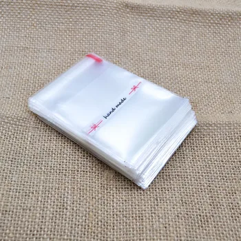 

50/100pcs Plastic Bags Handmade Letter Cookie&Candy Bag Self-Adhesive For Wedding Birthday Party Gift Bag Biscuit Packaging Bag