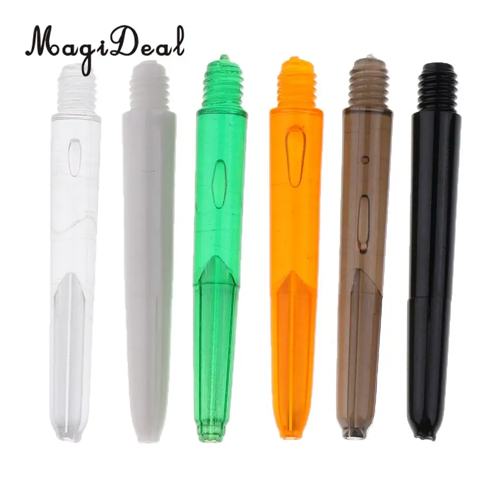 MagiDeal 30 Pieces 35mm 2BA Thread Plastic Re-Grooved Dart Stems Shafts / 6 Colors