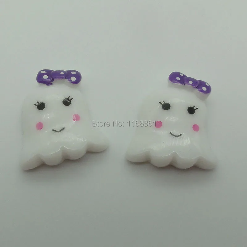 1pcs/lot resin flat back Halloween ghost girl 28mm Cabochons Scrapbooking Hair Bow Center DIY Christmas decration C103-2