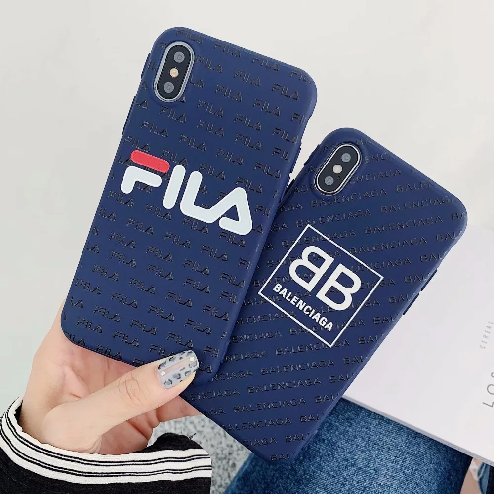 

luxury sport brand 3D relief letter case for iphone X Xs Max XR 8 7 6 6S Plus Simple lines Matte soft silicon phone cover coque