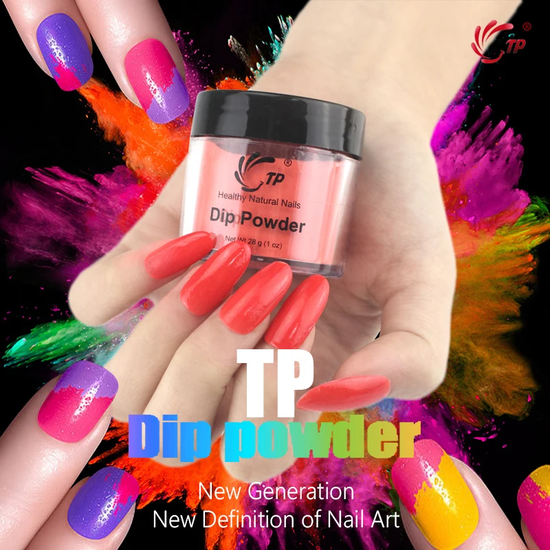 

TP 28g/Box (1OZ) Dip Powder without Lamp Cure Nails Dipping Powders Nail Powder Natural Dry For Nail Powder Salon