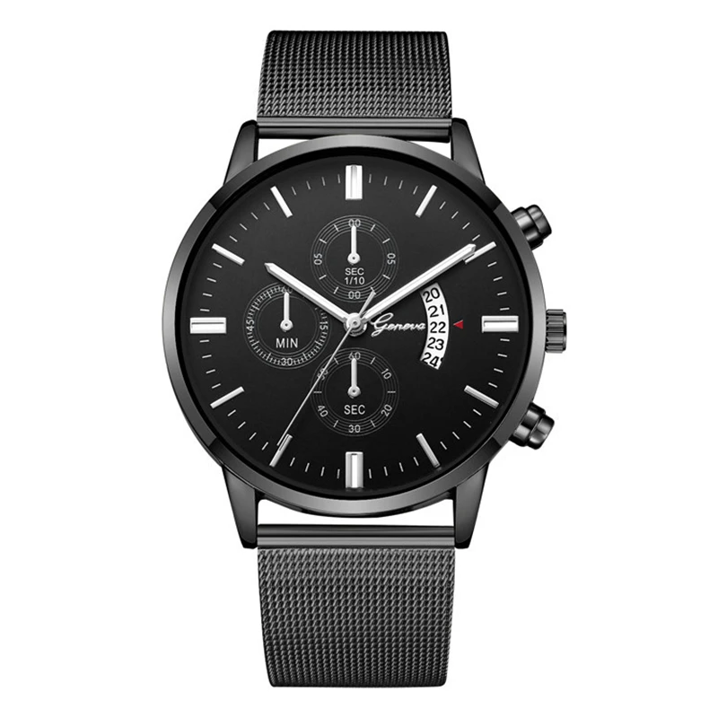 

Mens Military Watch Wrist Cool Automatic Watches With Date Men Wristwatch Black Mesh Steel Men's Quartz Clock relogios masculino