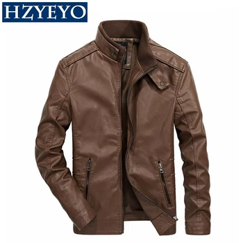 

HZYEYO Motorcycle Jackets Men PU Leather Jacket Punk Windproof Biker Classical Faux Leather Slim Moto Jacket, H-8829