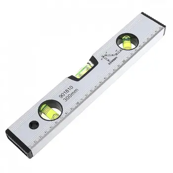 

300mm Silver Precision Magnetic Aluminum Alloy Level Ruler with Blister Design and Mm Scale for Building Decoration Measurement