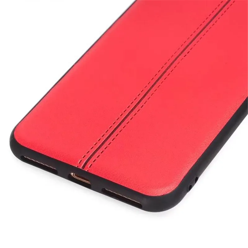5 warna bisnis PU handphone kasus Untuk Apple iphone X 8 7 6 penuh fit polos garis tengah kasus Untuk iphone 6 s 7 ditambah 8 ditambah penutup