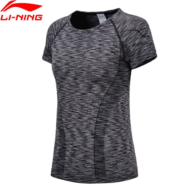 

Li-Ning Women Running T-Shirt Slim Fit 72.5% Polyester 21% Nylon 6.5% Spandex LiNing Comfort Sport Tops T-shirts ATSN026 WTS1367