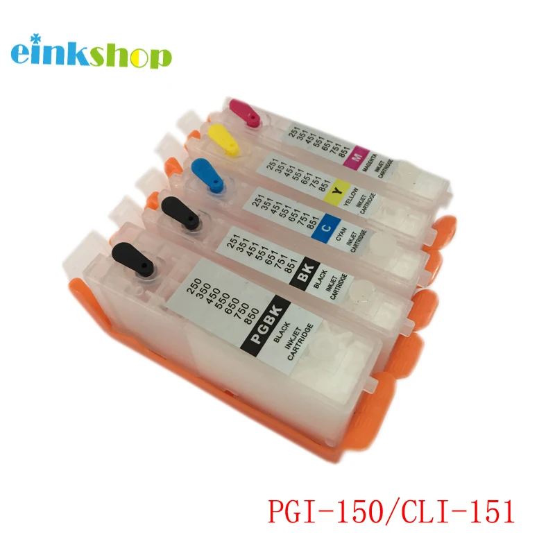 Einkshop PGI 150 CLI 151 картридж с чипом сброса для Canon PGI150 CLI151 MG5410 IP7210 MX921 MG5610 MG6610|ink cartridge|ink