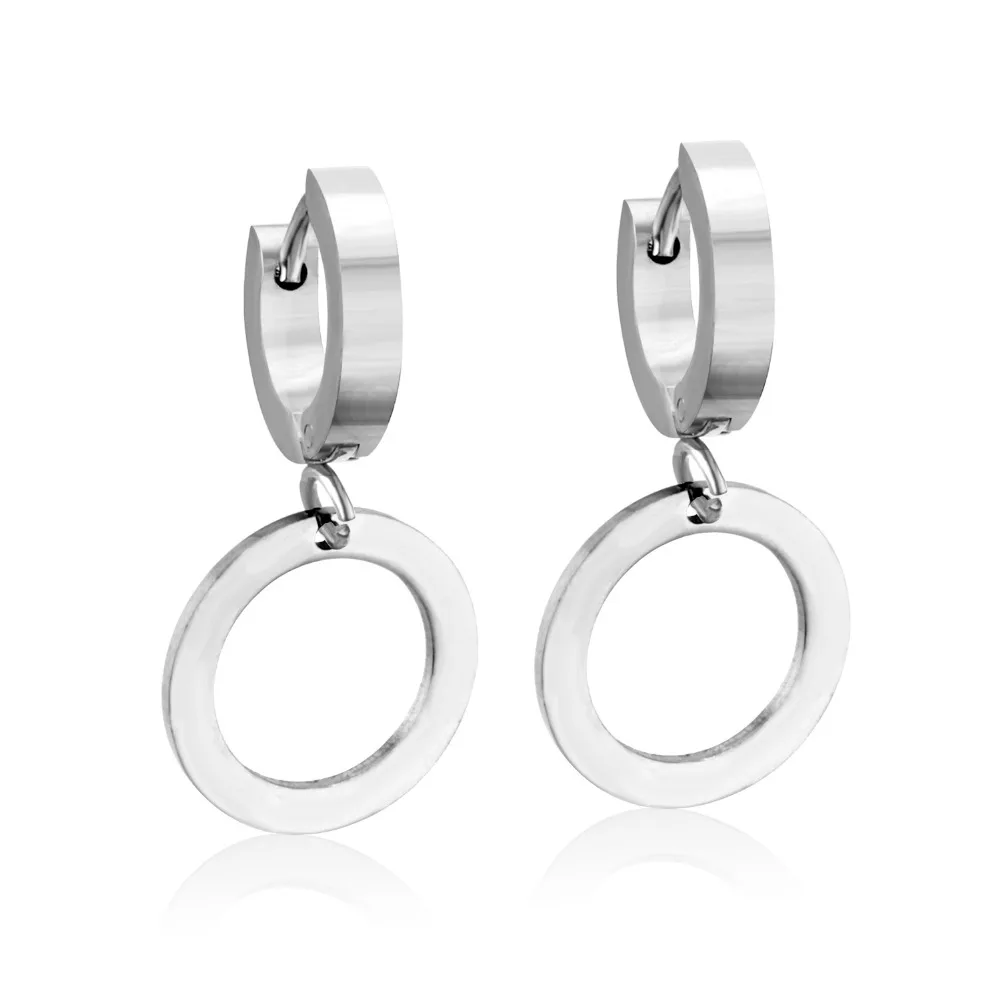 Круглые висячие серьги LUXUKISSKIDS для женщин корейская бижутерия золотые/стальные