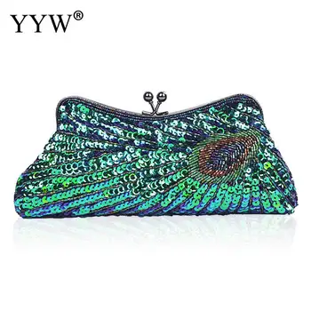 

Sequined Green Clutch Bags For Women 2018 Brand Evening Party Bag Luxury Handbags Women Bags Designer Silver Shoulder Chain Bag