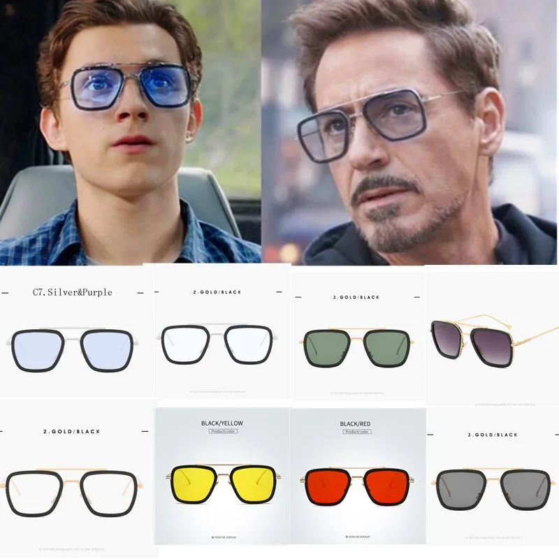 Iron-Man Spider Far From Home Glasses Movie 2019 Peter Parker Cosplay Edith Sunglasses Iron-Man Spider Far From Home Glasses Movie 2019 Peter Parker Cosplay Edith Sunglasses