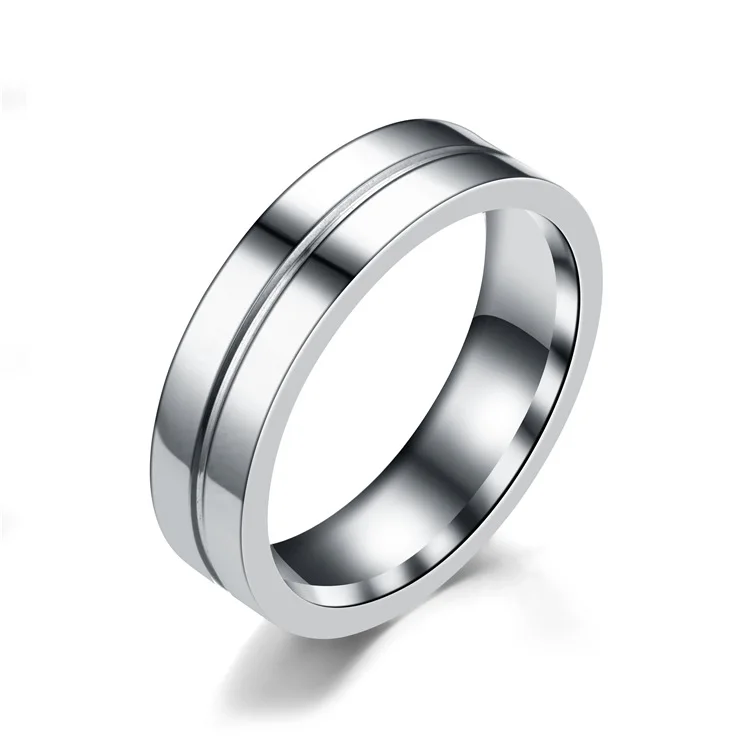 Wedding Rings Couple Rings Stainless Steel CZ For Women / Men