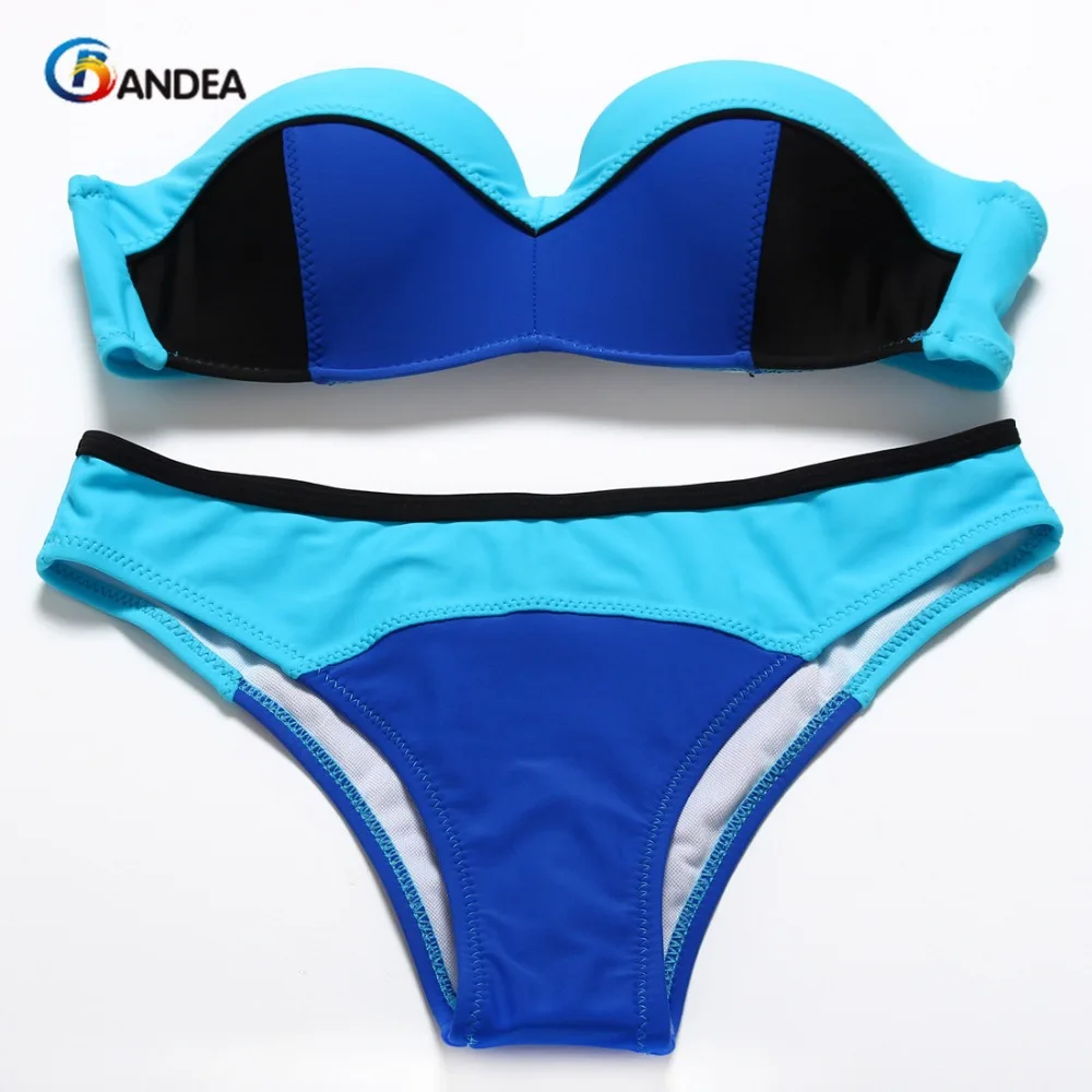 Stripsky Summer Style Sexy Striped Swimwear Solid Sexy Bikini Push Up Swimsuit Women Biquini Strappy Bikini