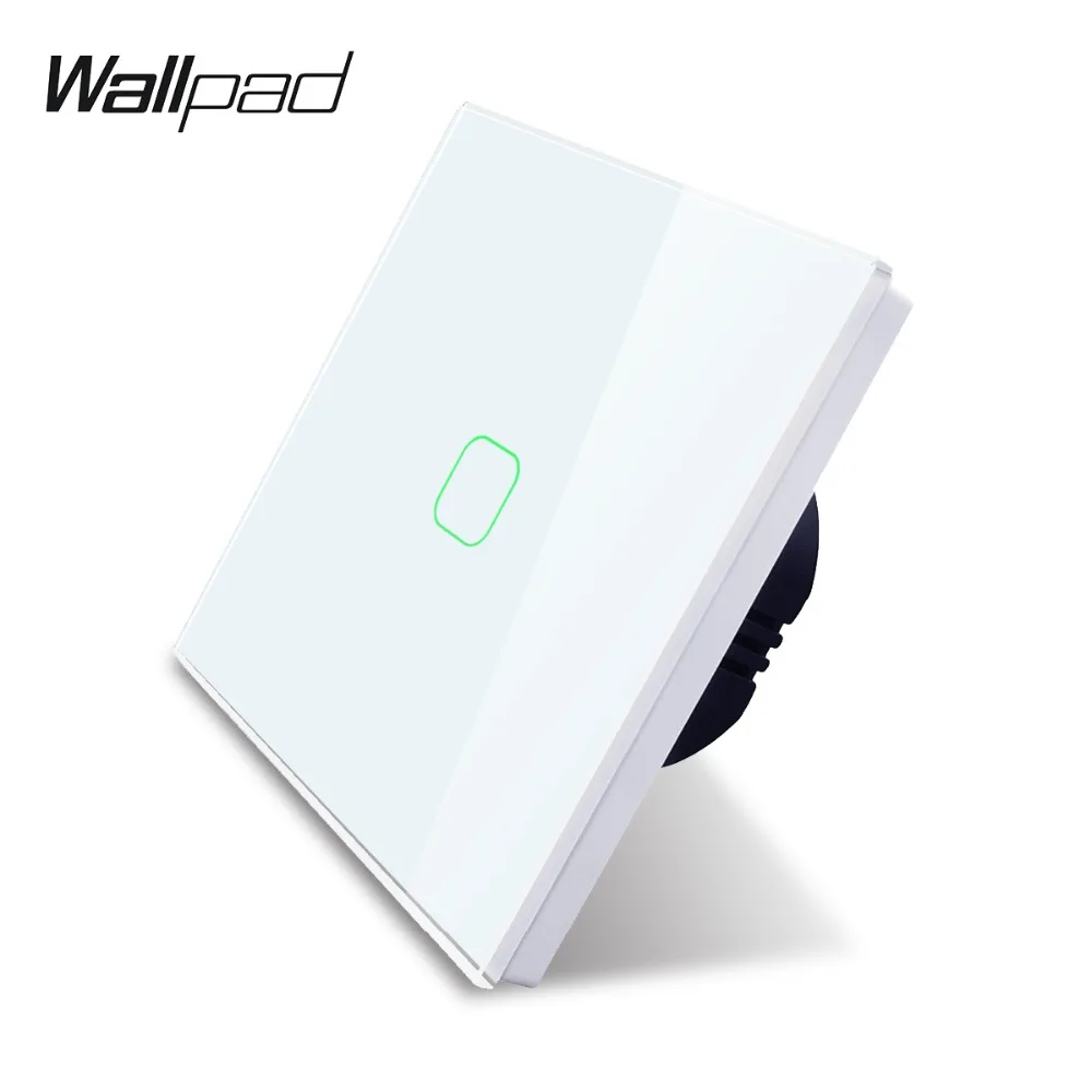 Tanie Wallpad K3 pojemnościowy 1 Gang 2 Way Intermediate dotykowy On Off 4 kolory szlane Panel ścienny elektryczne światło przełącznik dla wielkiej brytanii ue