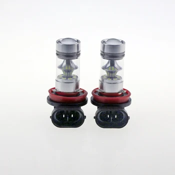 

2PCS 100W H8 Samsung 3030 Chip 20 SMD 6500k H8 With Lens High Power LED Fog Driving DRL Daytime Running Light Bulb 850LM DC12V
