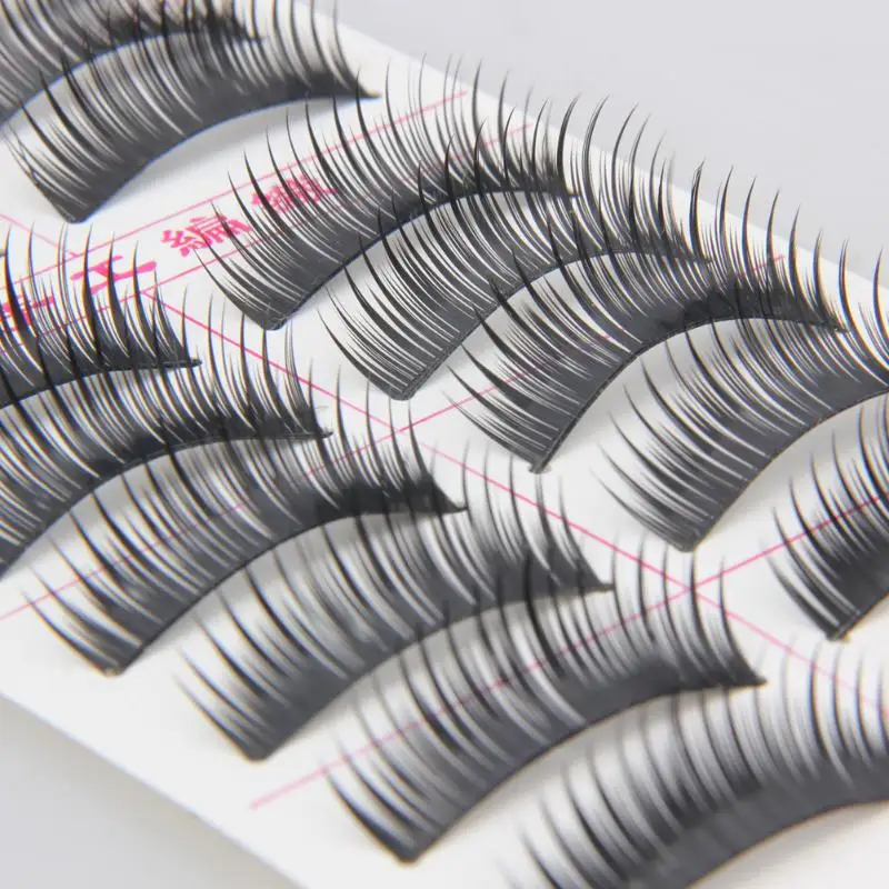 

10 Pairs Makeup Handmade Natural Soft Long Thick Black False Eyelashes Charming Eye Lashes Extension Makeup Tool Beauty Cosmetic