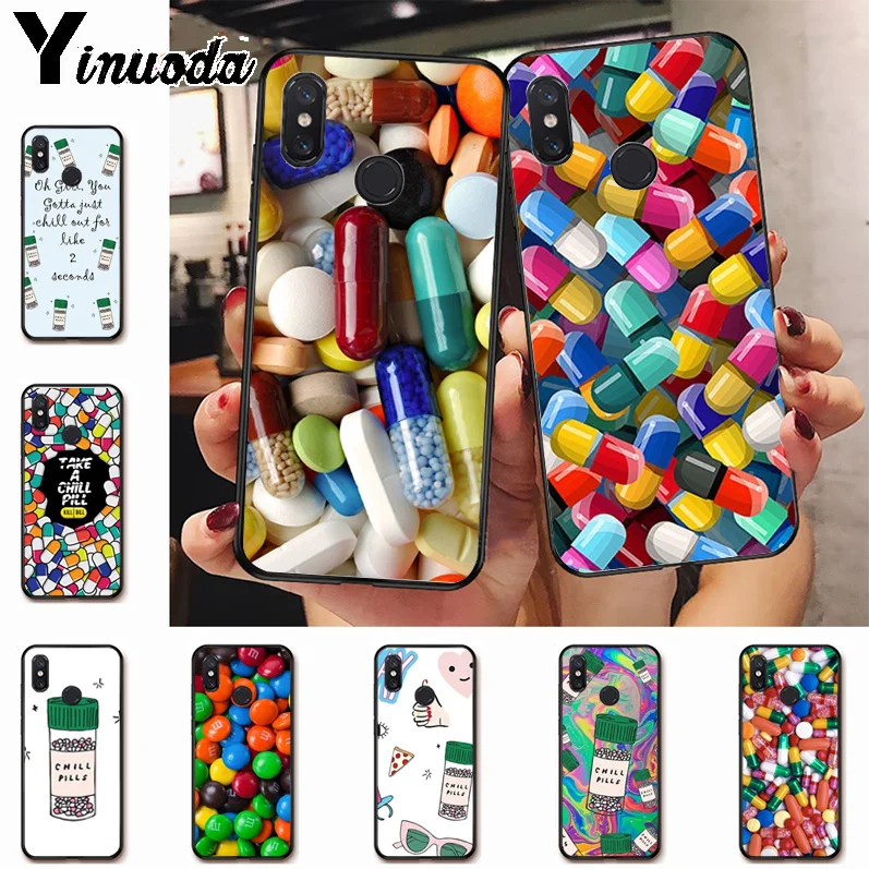 

Ynuoda Colorful Chill Pills Painted cover Colourful Style Design Case for xiaomi mi 8se 6 note2 note3 redmi 5 plus note5 cover