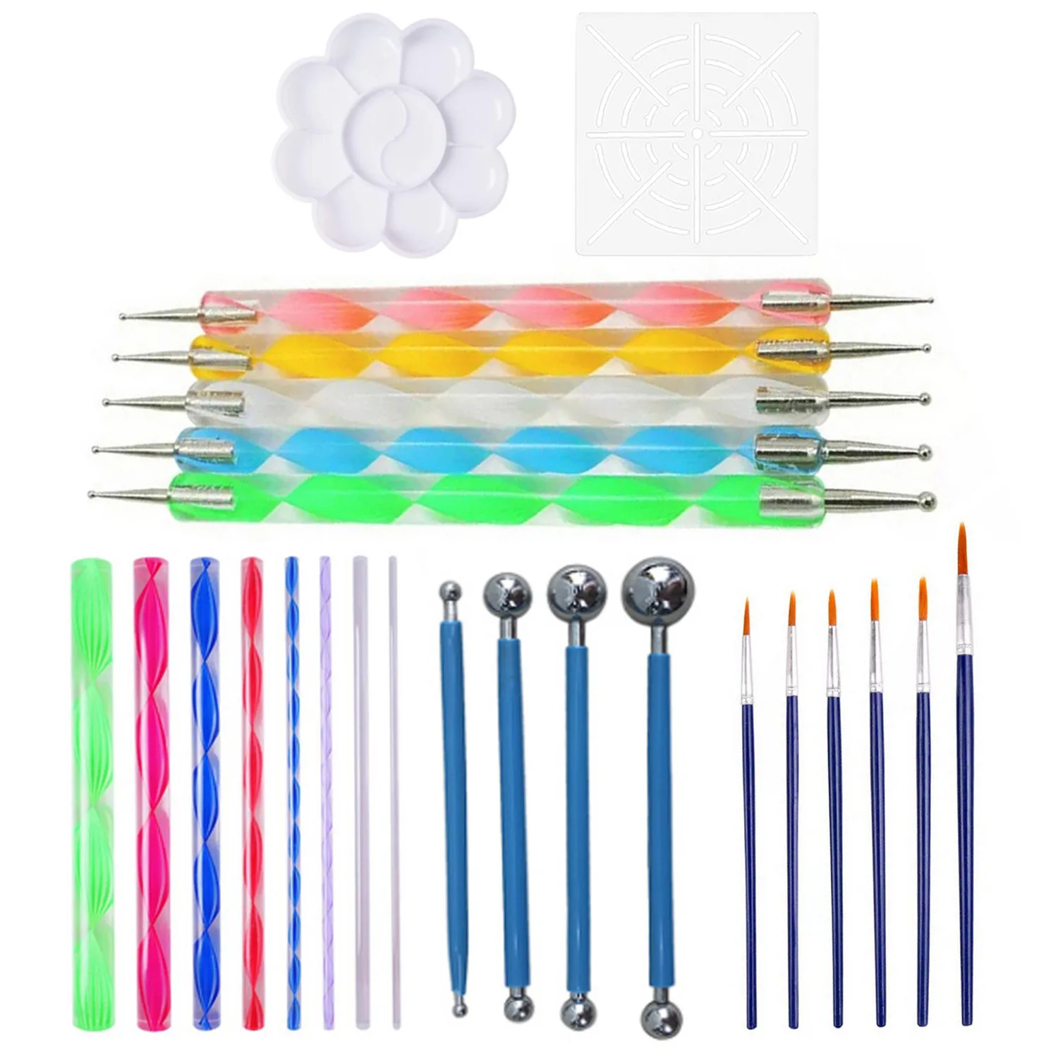 25 PCS Mandala Painting Dotting Tools with Dotting Rods Ball Stylus Pen