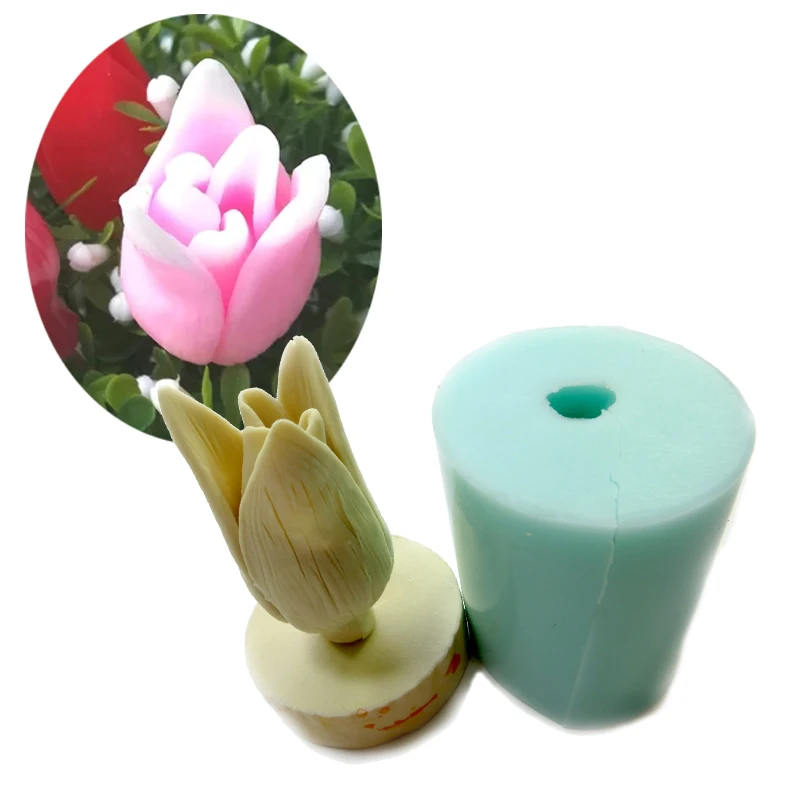 

PRZY HC0019 Bouquet Floral Flowers 3d Tulips Mold Silicones Candle Molds Fondant Mold Clay Moulds Rubber Eco-friendly