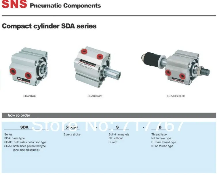 

SDA25*10-B Male Rc1/8' compact cylinder SNS pnematic parts Airtac type actuator air cylinder Hydraulic cylinder M10*1.25