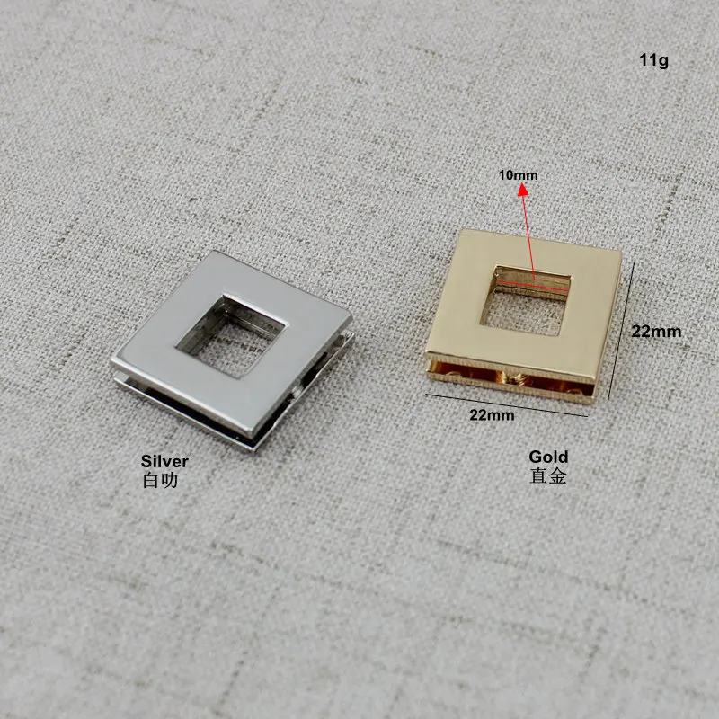 50 шт. 5 цветов 10 мм Высокое качество втулка литья под давлением модные сумки ремни металлические аксессуары квадратные Люверсы с винтами