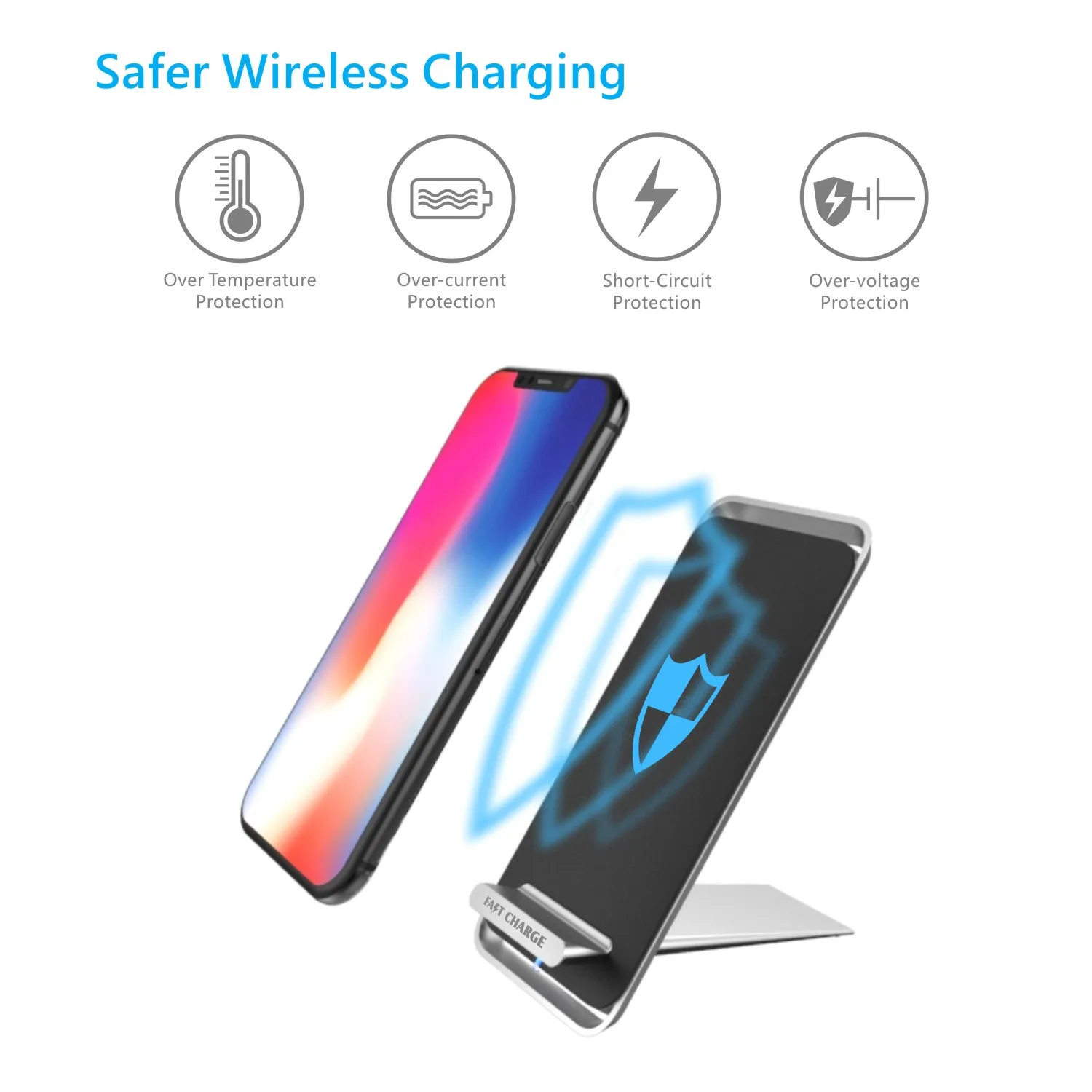 

F19 10W Wireless QI Fast Charger Charging Stand Holder For iPhone X iPhone 8 /8 Plus telefon tutucu soporte movil