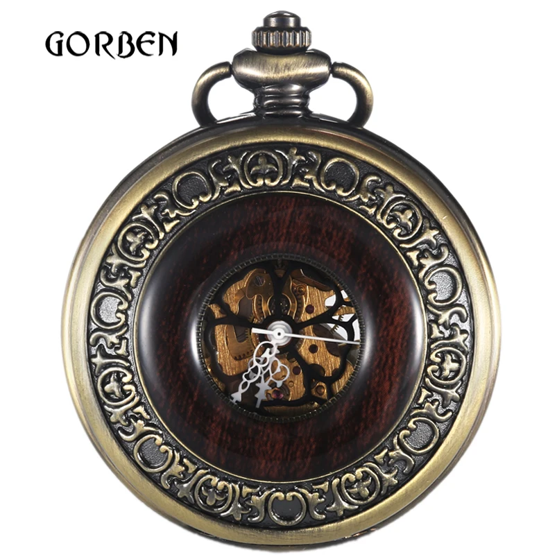 Antique bronze Skeleton Mechanical Pocket Watch Pendent Chain Hand Wind Steampunk Pocket fob Watch for Men Gift Relogio De Bolso Antique bronze Skeleton Mechanical Pocket Watch Pendent Chain Hand Wind Steampunk Pocket fob Watch for Men Gift Relogio De Bolso