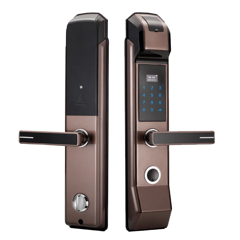 Jcsmarts Biometric Fingerprint Password Door Lock Hidden IC card Reader LCD Display English Audio Guide