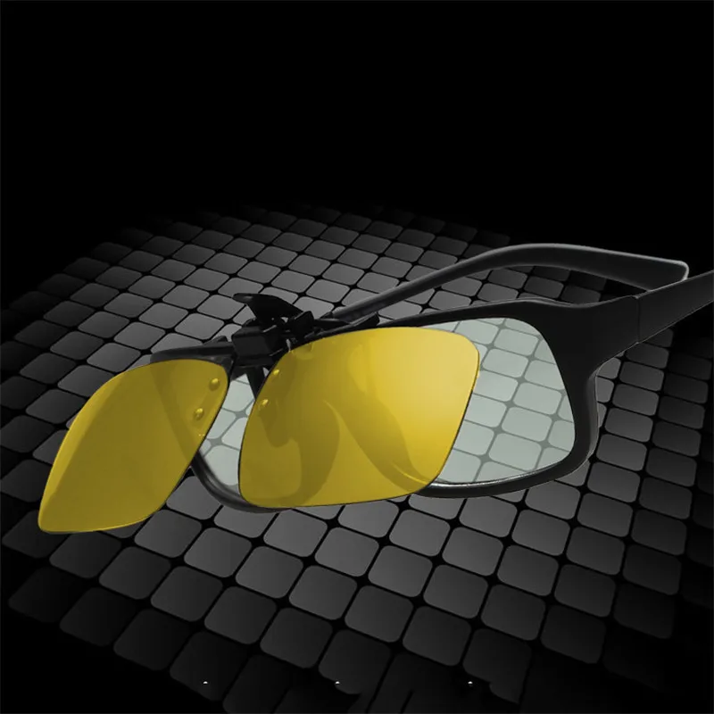 Поляризованные солнцезащитные очки с клипсой для вождения, с линзами ночного видения, солнцезащитные очки для мужчин и женщин, с защитой от ультрафиолетовых лучей, чехол и ткань для очков