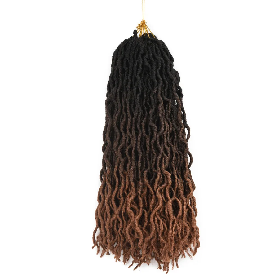 AliRobam Faux Locs вьющиеся плетеные пряди черные коричневые синтетические плетеные волосы для наращивания богиня локоны кудрявые 24 пряди/упаковка - Цвет: T1B/30