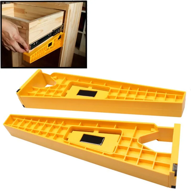 2pc Set Drawer Slide Jig Mounting Bracket Box Cabinet Installation