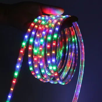 

AC220V 3014 Colorful Led Strip IP67 Waterproof 72leds/M LED Flexible Tape Ribbon light 1M/2/3/4/8/9/10M EU Power Plug