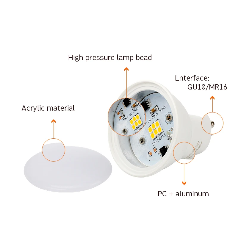 Светодиодная лампа 6 Вт 220 в 240 GU10 MR16 COB Chip Beam LED Lampara Spot для пухового света холодный