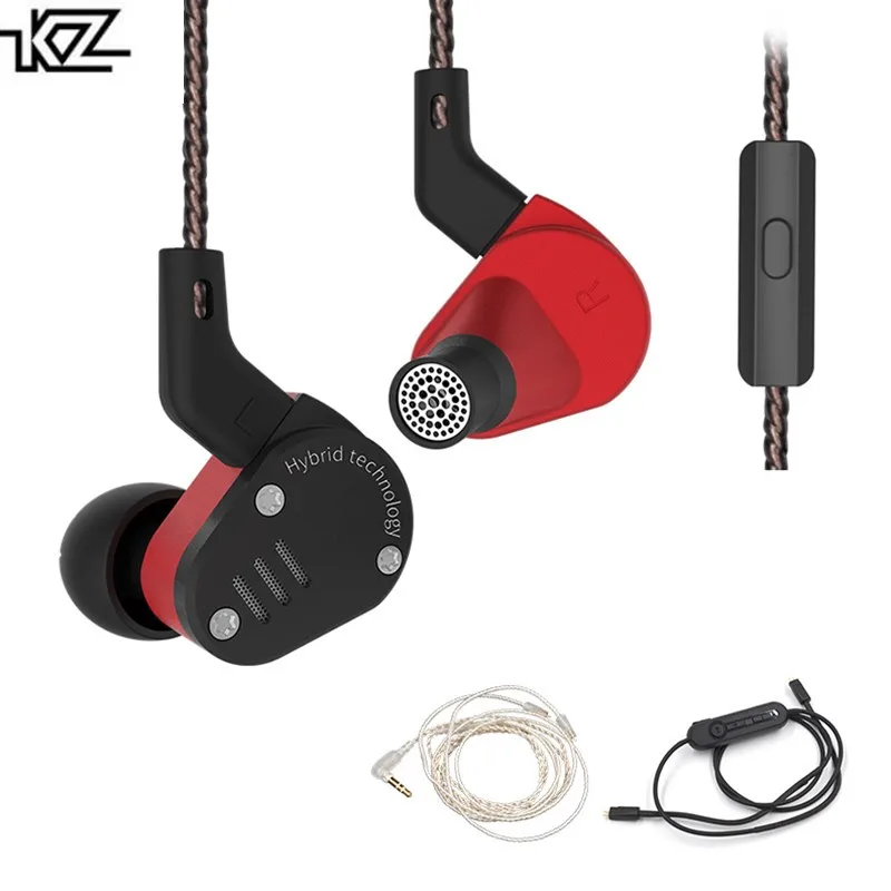 KZ ZSA 1DD+1BA Dynamic Hybrid Headphones In Ear Monitors Sport Headset Earbuds HiFi Bass Noise Cancelling Earphones | Электроника