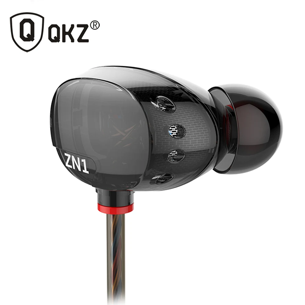 QKZ ZN1 Earphones Mini Dual Driver Extra Bass Turbo Wide Sound gaming headset mp3 DJ Field Headset fone de ouvido auriculares