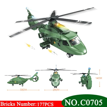

177pcs C0705 Military Z9 Helicopter Building Blocks set Funny Boys Educational Bricks Toys for Children Great Gift