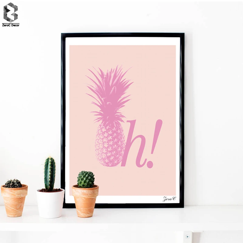 

Pink Pineapple Hi Posters And Prints Wall Art Canvas Painting Pictures For Living Room Scandinavian Girls Home Decoration