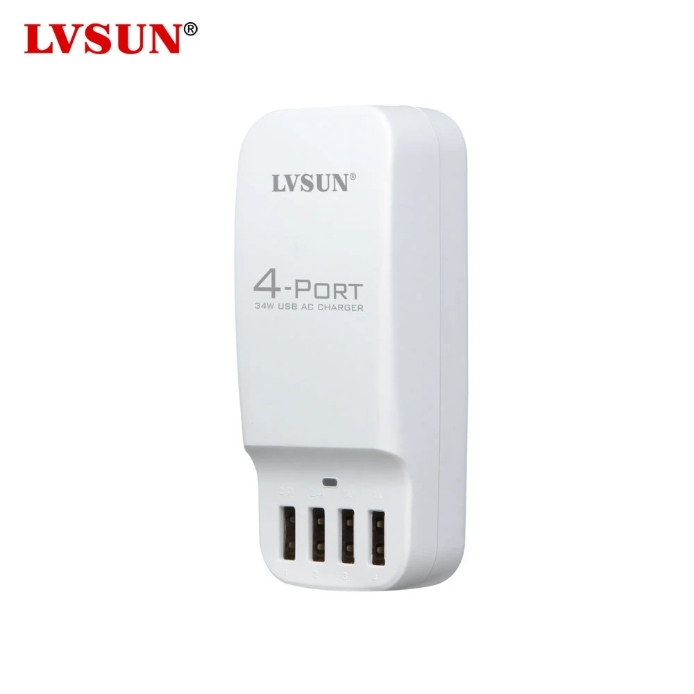 

LVSUN 34W 4 Port USB Travel Desktop Charger For ipad ipod iPhone 6 6s 5s 5c 4 4s iPad Samsung Galaxy S6 S4 MEIZU Mobile phone