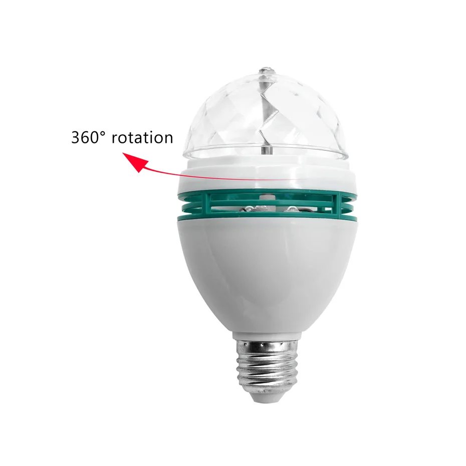 E27 3 Вт светодиодный сценический светильник Авто вращающийся RGB проектор